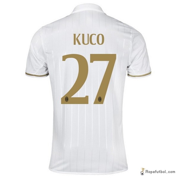 Camiseta AC Milan Replica Segunda Ropa Kuco 2016/17 Blanco